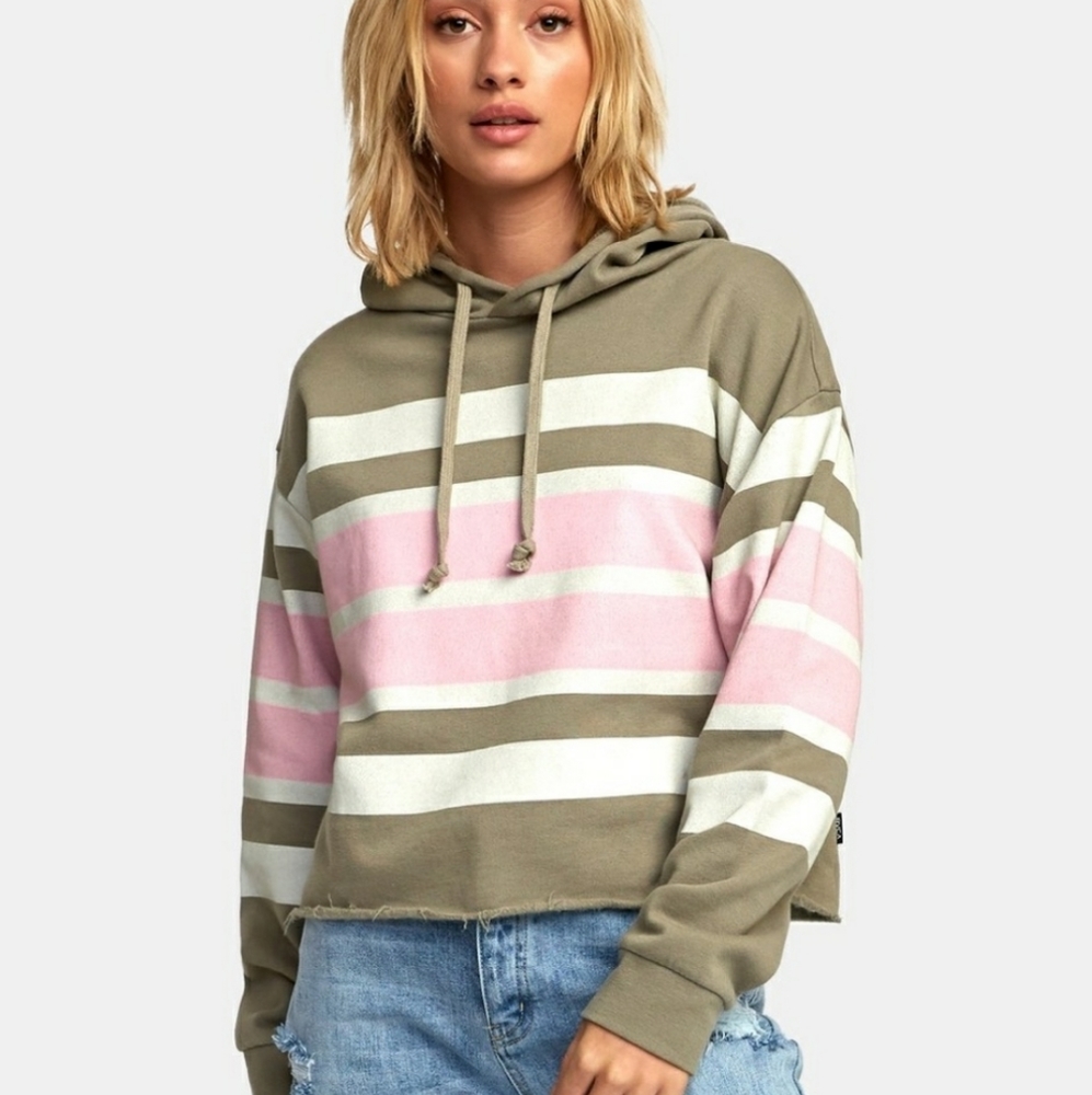NWT RVCA Striped Hoodie Size S
